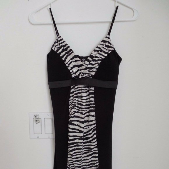 Juniors Womens Deb Zebra Print Evening/Party Sequins Dress Size Small - Picture 4 of 5
